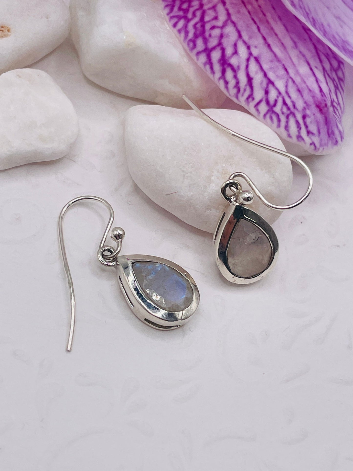 Féldrágaköves Fülbevaló " holdkő " - Dubniczki