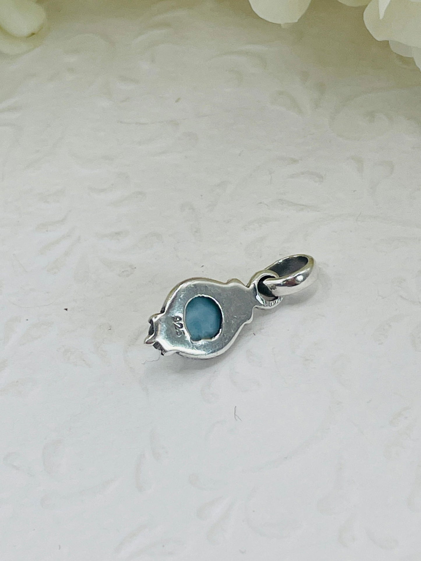 Larimar köves ezüst medál - Dubniczki