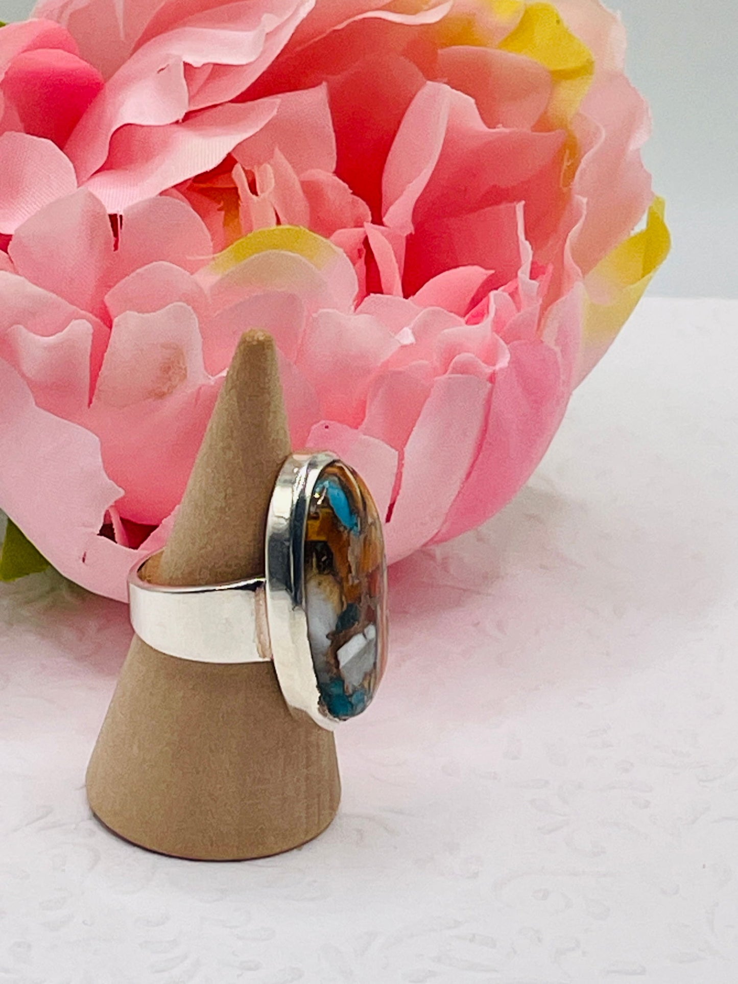 Osztriga türkiz köves ezüst gyűrű - Dubniczki