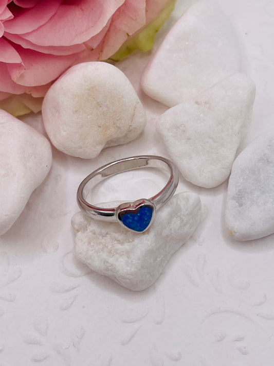 Ezüst kék opál gyűrű