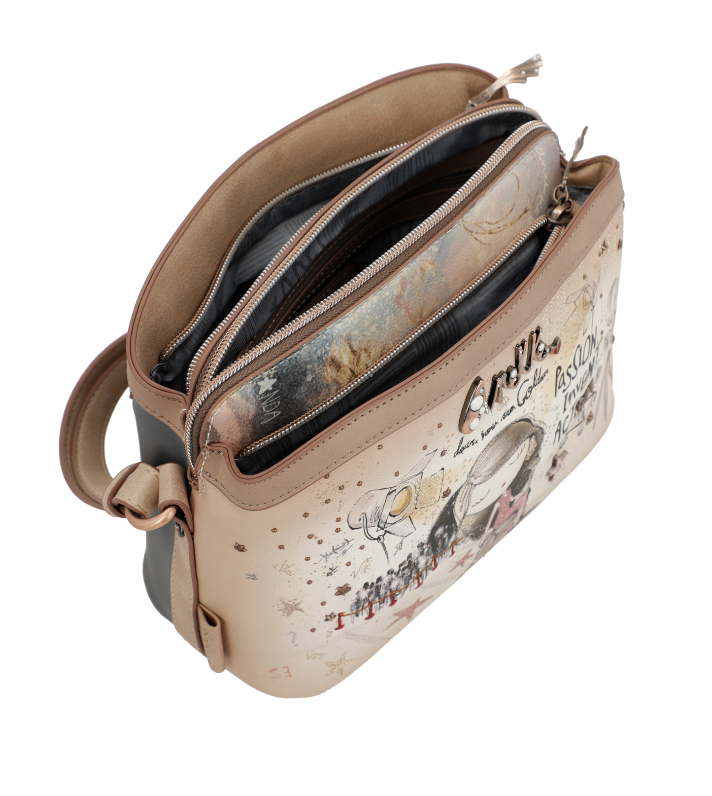 Anekke Hollywood 3 rekeszes crossbody táska - Dubniczki