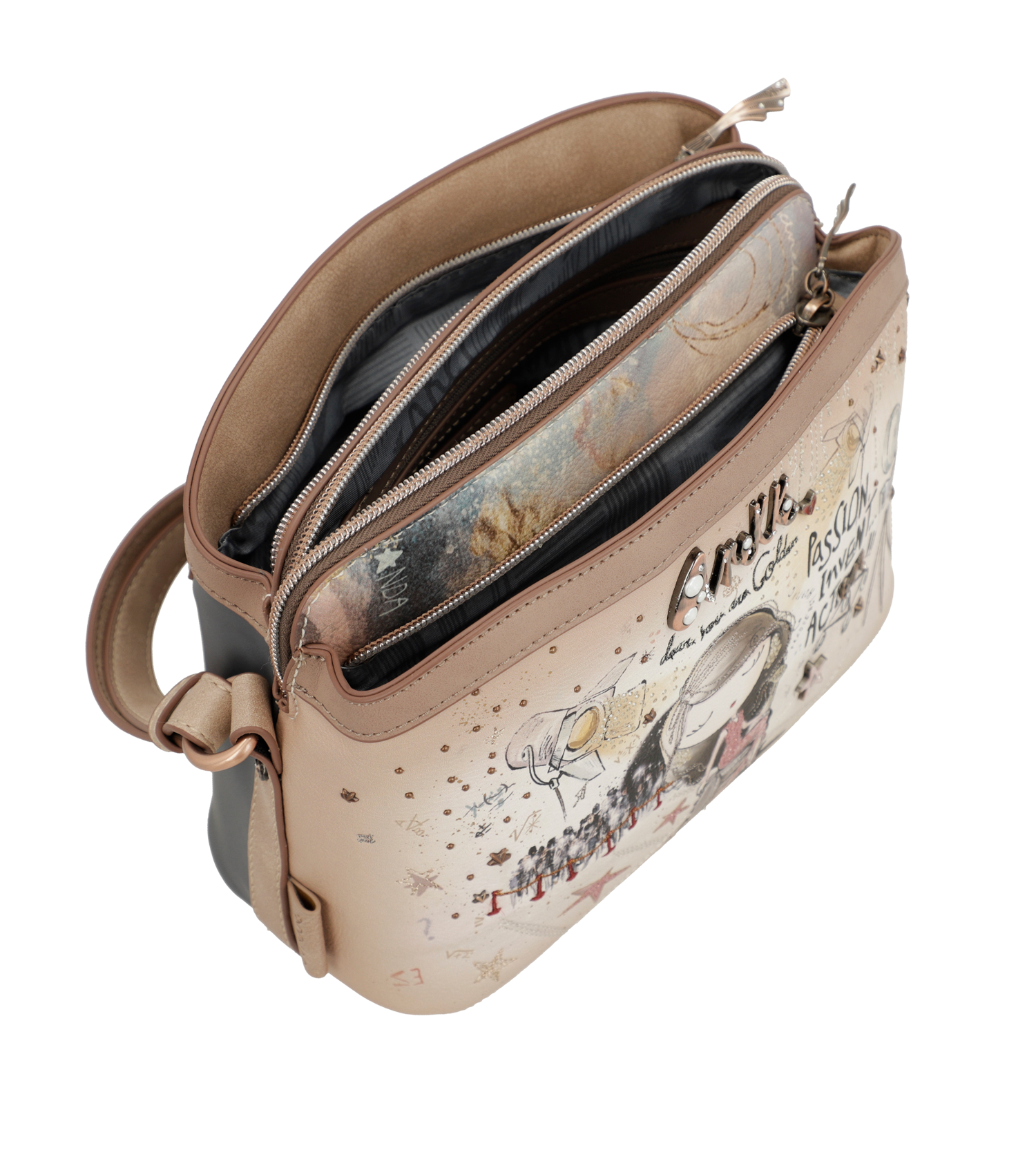 Anekke Hollywood 3 rekeszes crossbody táska - Dubniczki