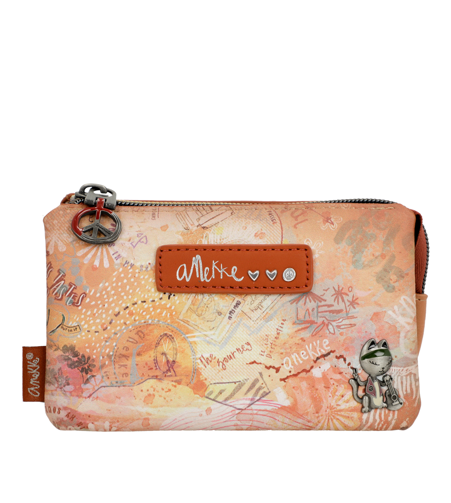 Anekke Peace & Love Flower - Virágos 3 rekeszes  mini pénztárca - Dubniczki