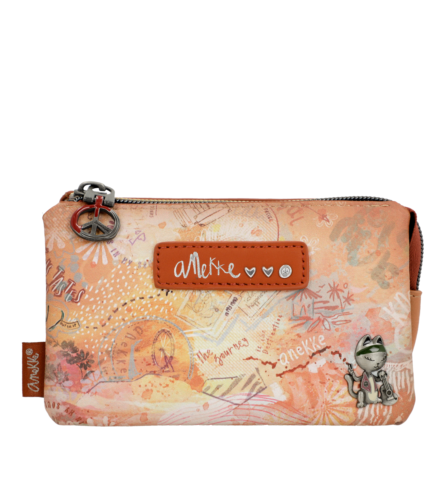 Anekke Peace & Love Flower - Virágos 3 rekeszes  mini pénztárca - Dubniczki