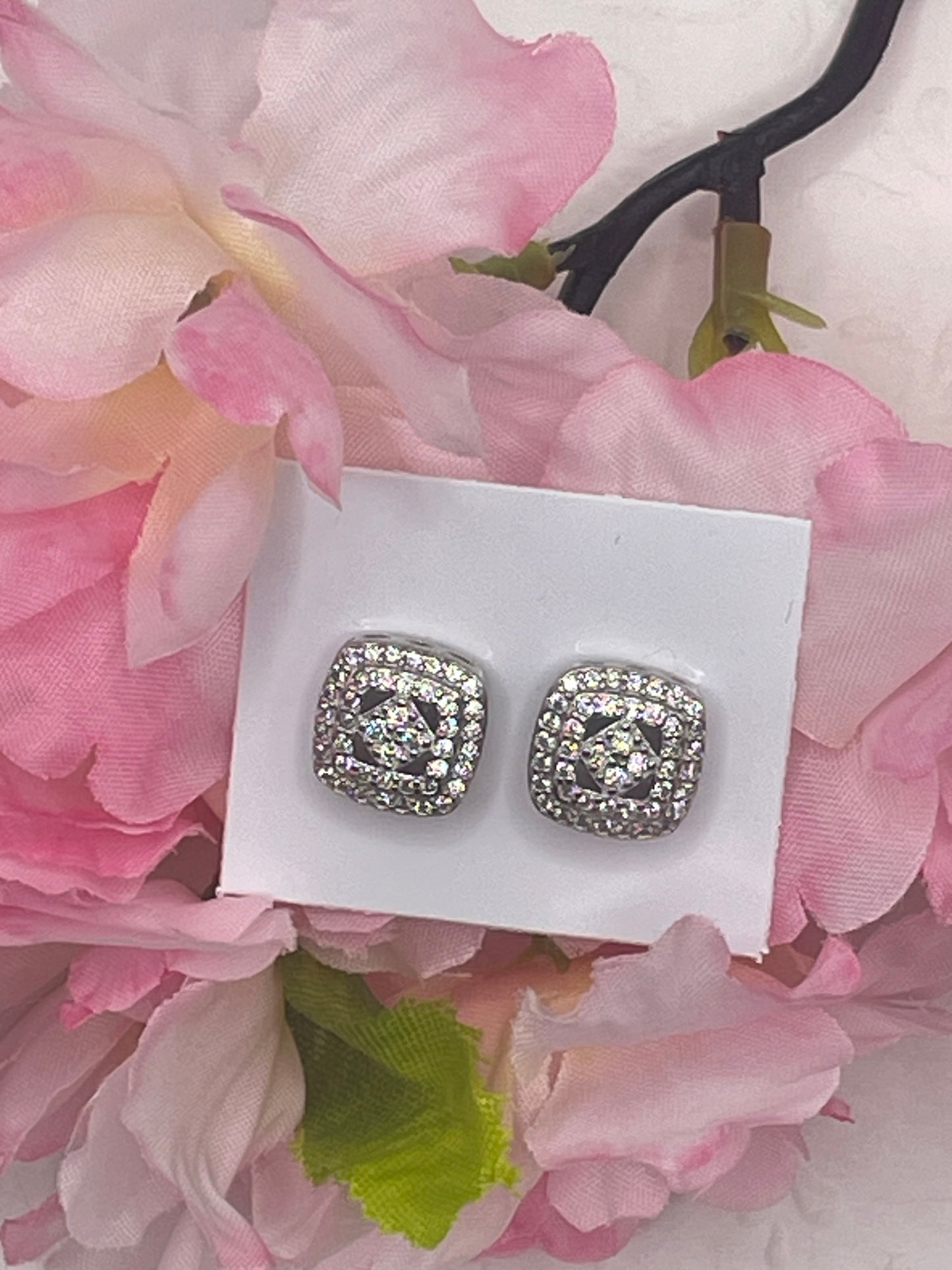 Ezüst cirkónia köves fülbevaló " A sivatag homokja "