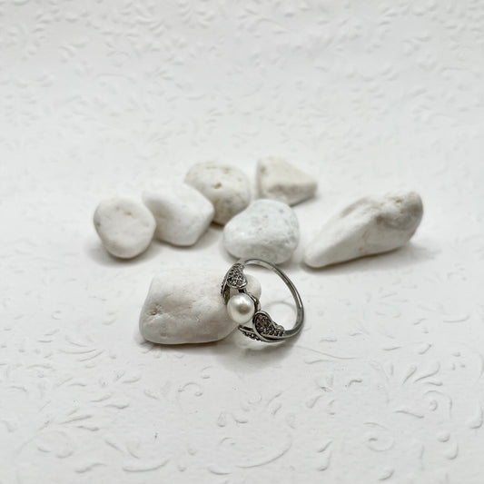 Tenyésztett gyöngy ezüst gyűrű