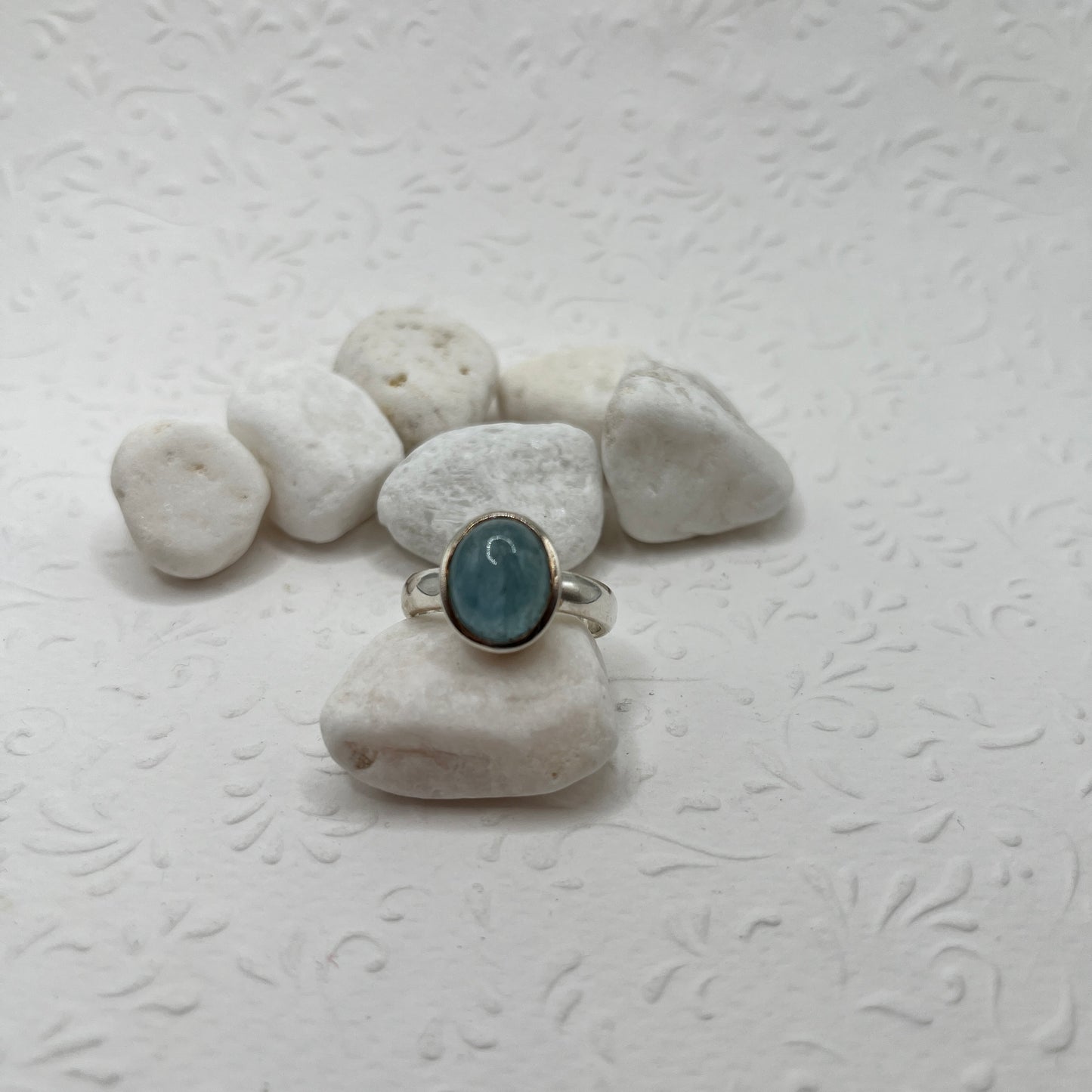 Akvamarin köves ezüst gyűrű