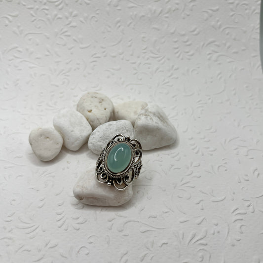 Kalcedon köves ezüst gyűrű